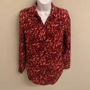 Equipment Red Black Button Down Shirt XS/TP